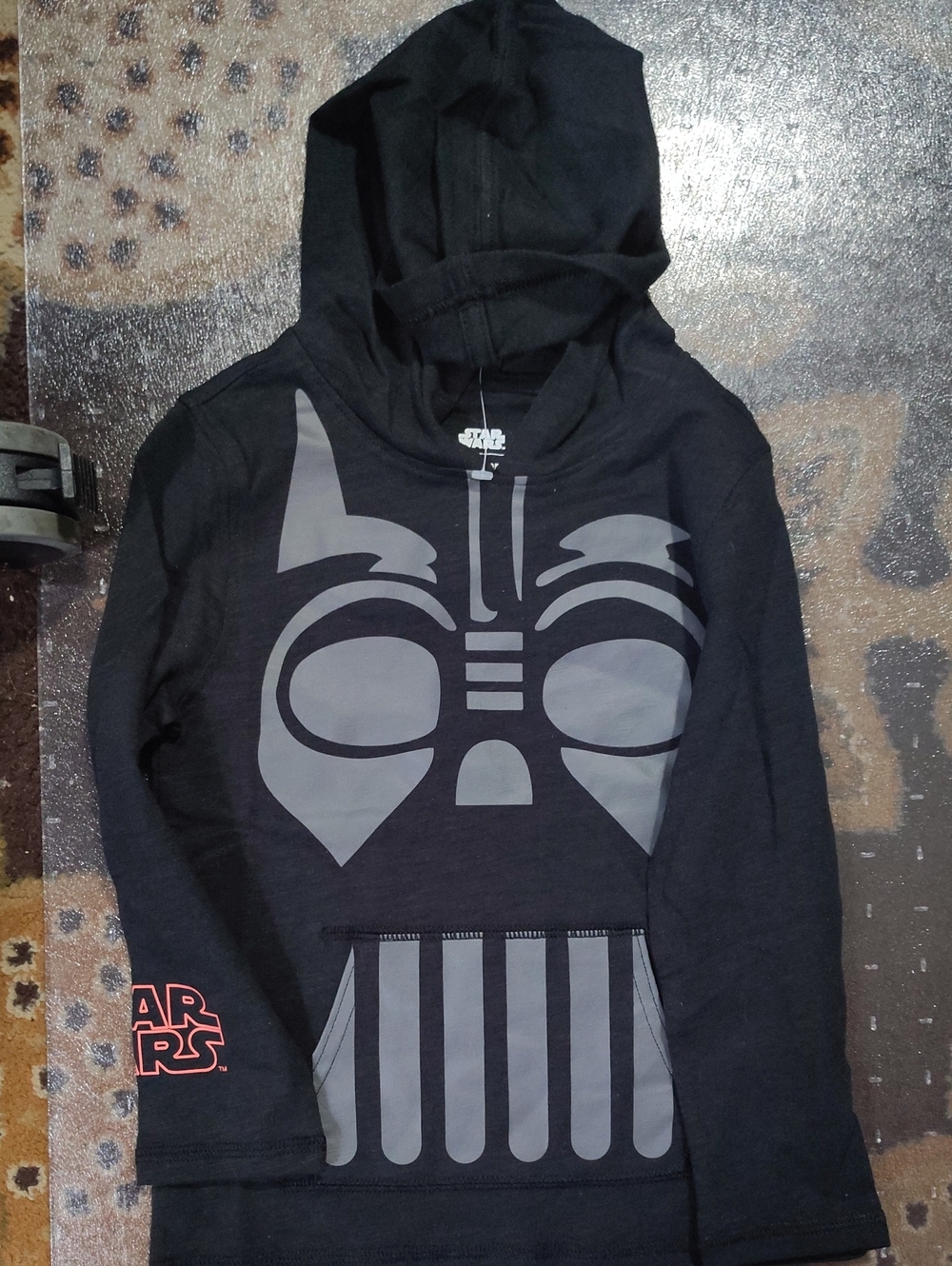 Nwot Star Wars Black & Gray Kids' Darth Vader Face Hoodie3t $25